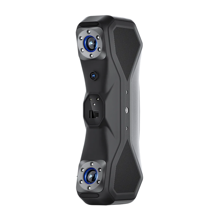 Revopoint MetroX 3D скенер, страничен изглед с RGB и depth камери.
