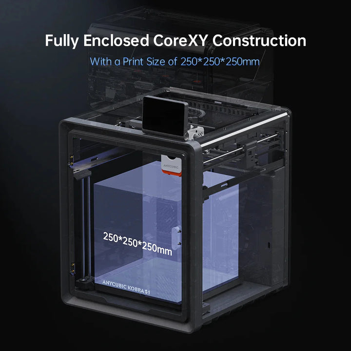 3D принтер Anycubic Kobra S1 с CoreXY конструкция и обем на печат 250x250x250 мм