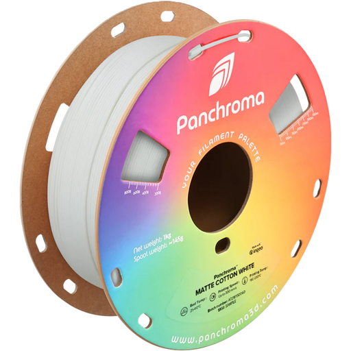 Филамент за 3D принтер Panchroma PLA Matte Cotton White в матово бял цвят, идеален за прецизно и детайлно 3D принтиране.